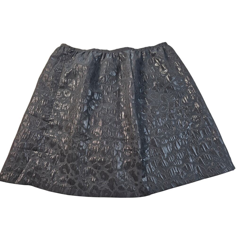 NWT old navy black shiny leapord print mini skirt grunge emo whimsigoth 10 NEW